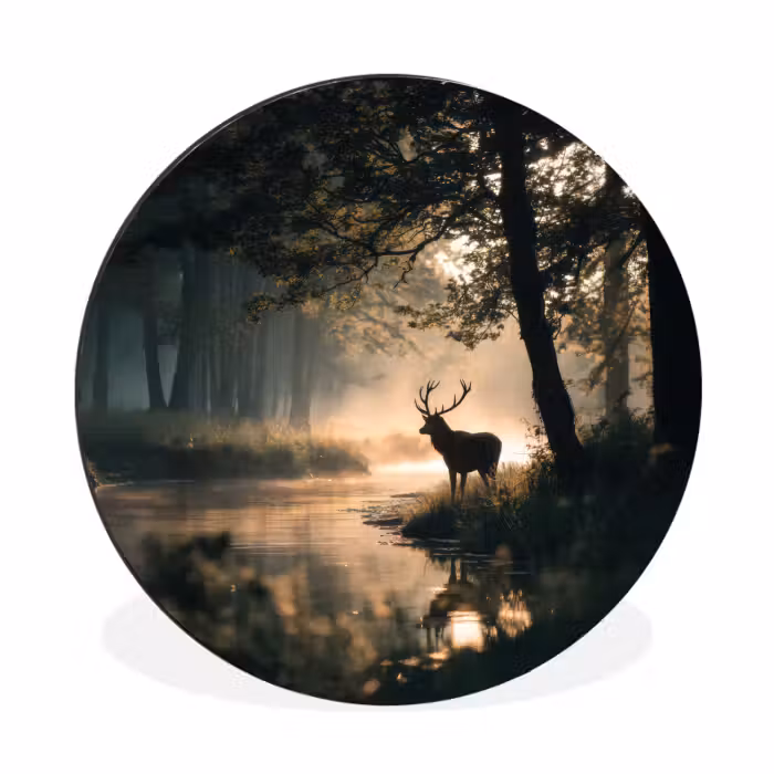 Wandcirkel - Aluminium - Hert - Bosbeek - Mystiek