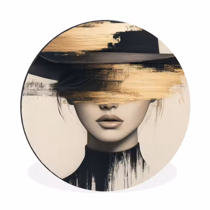 Wandcirkel - Aluminium - Vrouw - Hoed - Verf