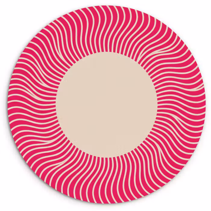 Wandcirkel - Glas - Abstract - Patroon - Roze