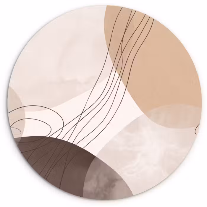 Wandcirkel - Glas - Abstractie - Beige - Modern