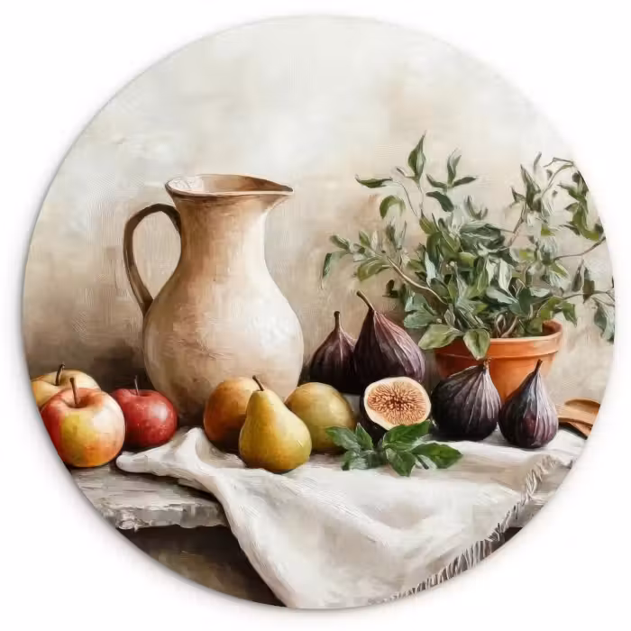 Wandcirkel - Glas - Fruit - Kruiden - Landelijk