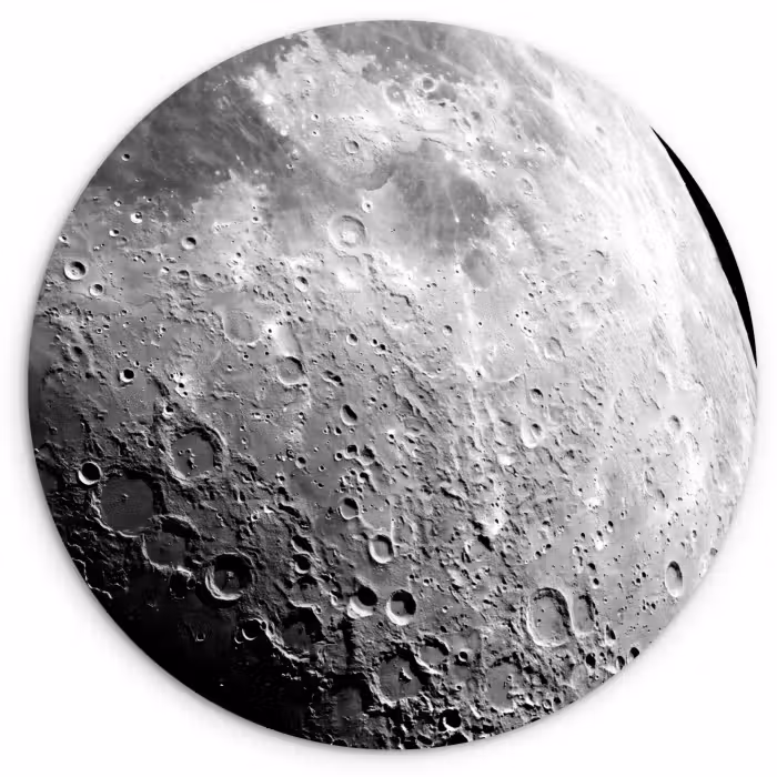 Wandcirkel - Glas - Maan - Kraters - Ruimte