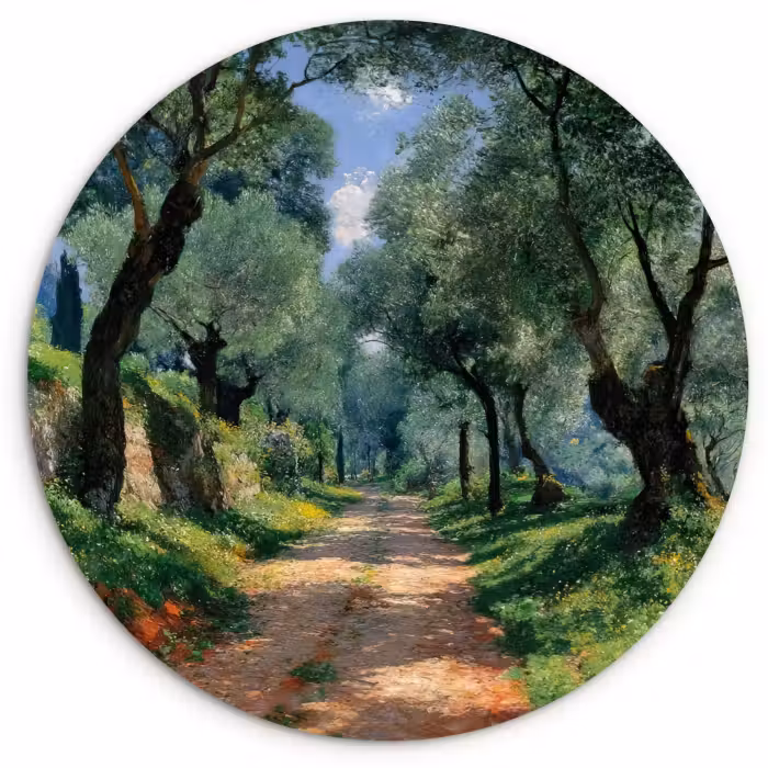 Wandcirkel - Glas - Pad - Bomen - Schaduw -