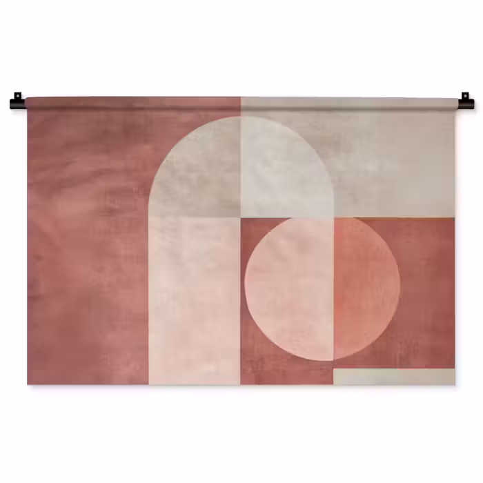 Wandkleed - Figuren - Abstract - Roze