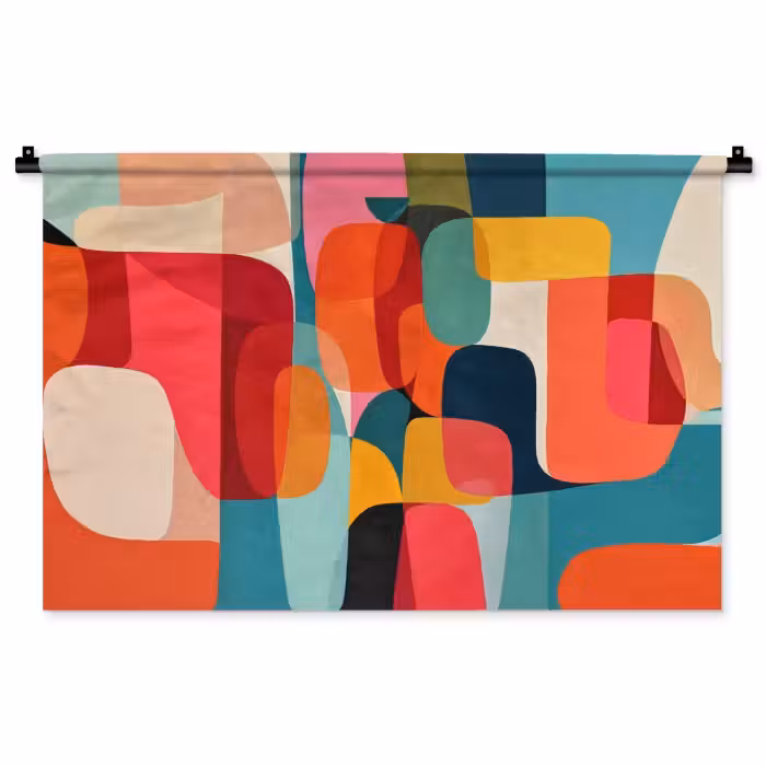 Wandkleed - Vormen - Kleurrijk - Abstract - Vlakken