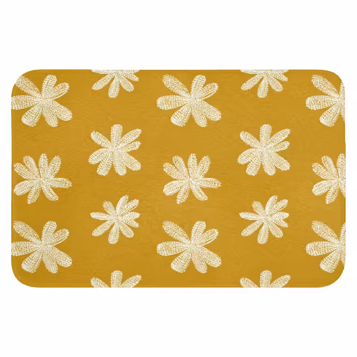 WC Mat - Bloem - Speels - Okergeel