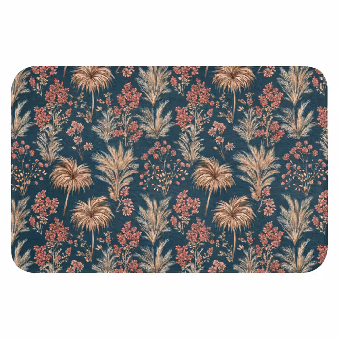 WC Mat - Botanisch - Patroon - Blauw