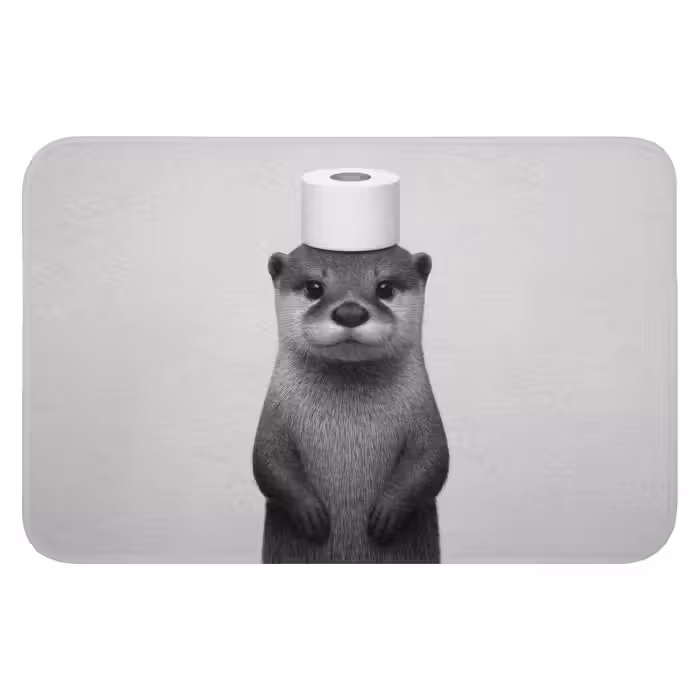 WC Mat - Otter - WC rol - Zwart - Wit