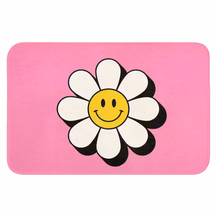 WC Mat - Smiley - Bloem - Roze