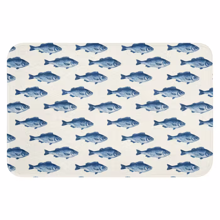 WC Mat - Vis - Patroon - Blauw